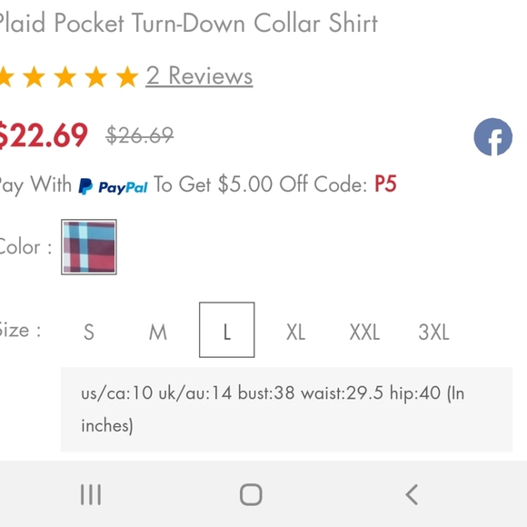 Plaid long sleeve shirt - Picture 2 of 2